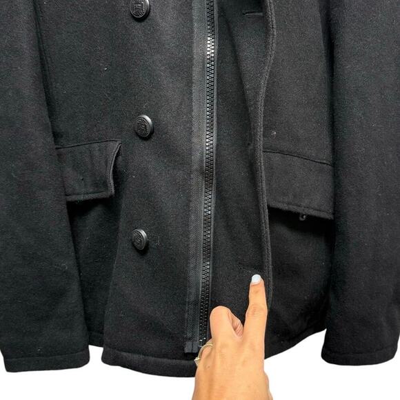 Guess Wool Blend Coat Jacket Black Men’s Size Medium - Picture 4 of 10